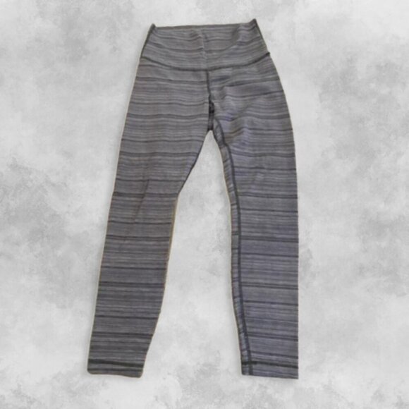 Lululemon High Times Leggings Pant Luxtreme High Waist Cyber Stripe Pattern W S - Picture 3 of 6